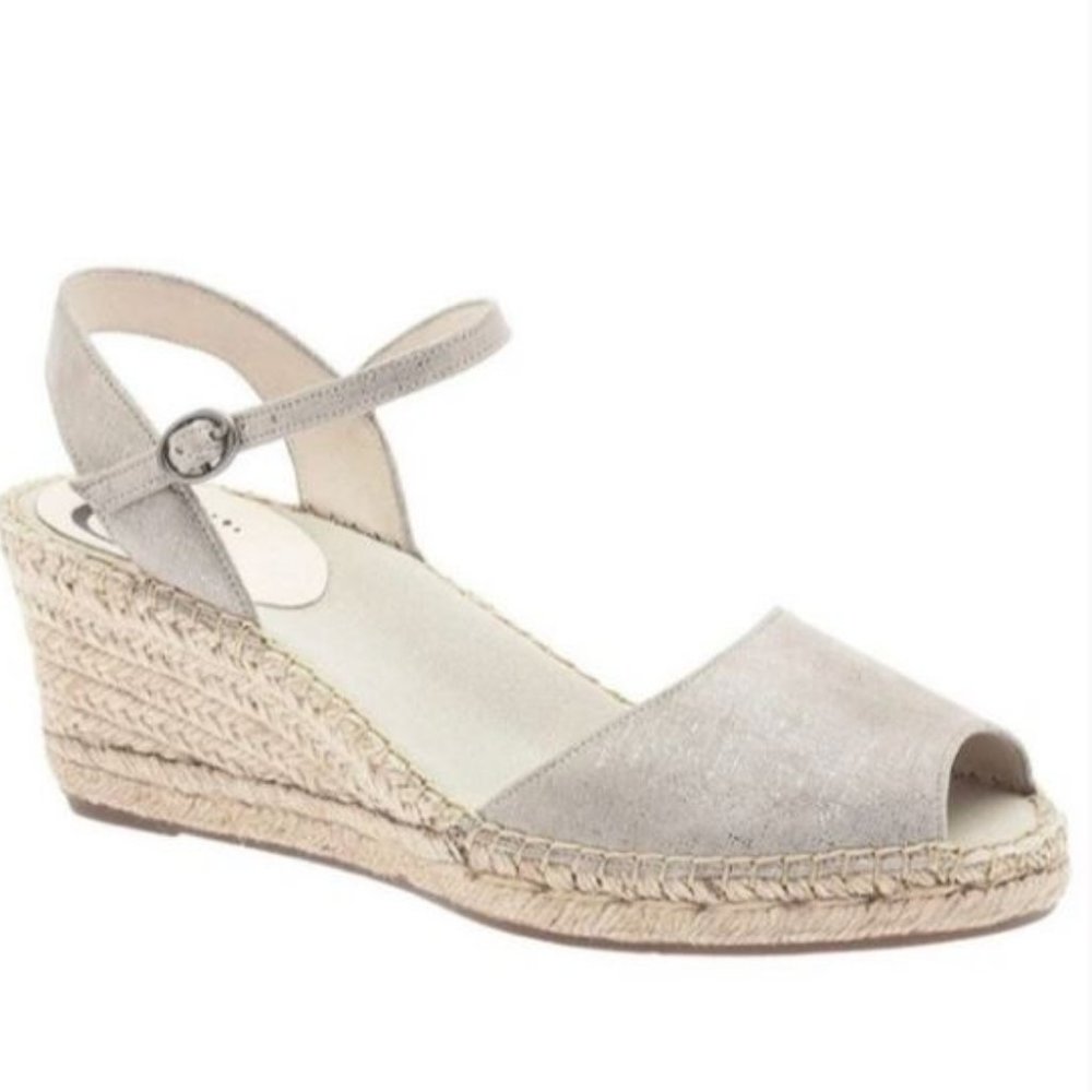 Abeo Women's Espadrille Wedge Sandals in Light Gray